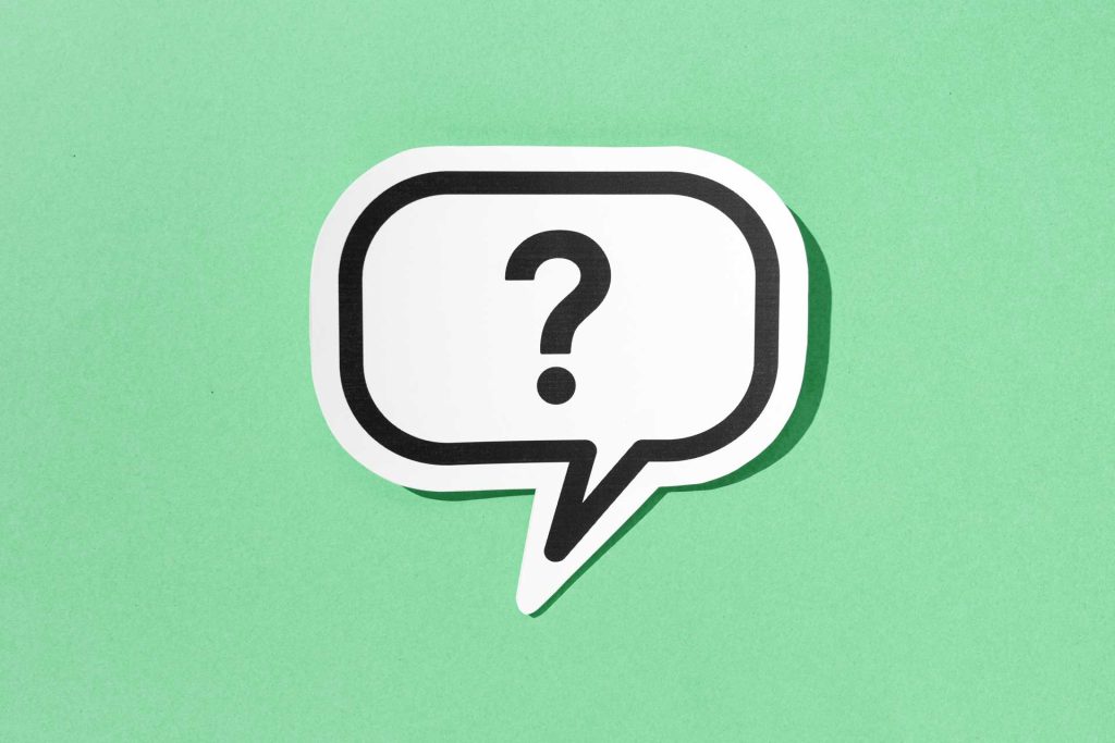 Question mark speech bubble — representing common questions about counselling and therapy services in Victoria, BC